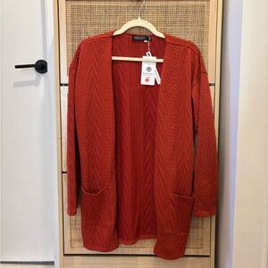 NWT Merokeety women’s burnt orange knitted cardigan